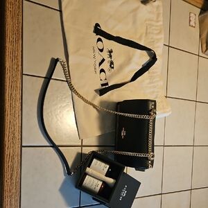 Coach Black Crossbody Bag with Gold Accents